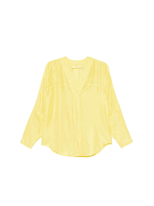 TELA  Y字領絲上衣