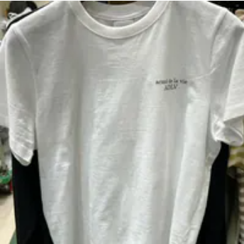 [S] ADLV WHITE BASIC SHORT SLEEVE T-SHIRT, 25SS-TP-SS-EX-RIW-WHT (SAV430)