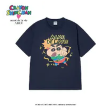 [S] ADLV DARK NAVY ACTION KAMEN SHINCHAN SHORT SLEEVE T-SHIRT, 25SS-TP-SS-CO-SHM-DNV (SAV433)