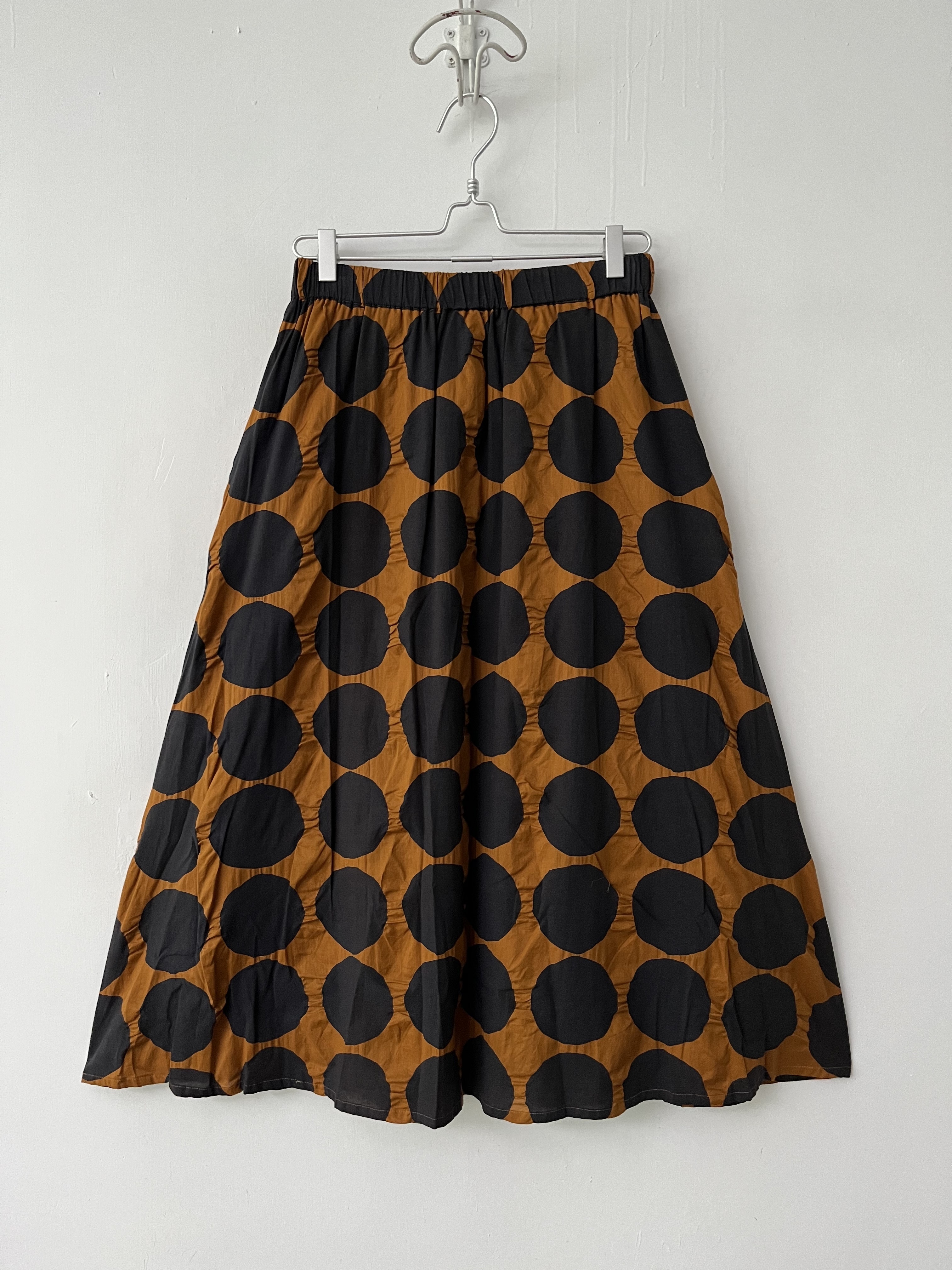 日本製啡色波點裙