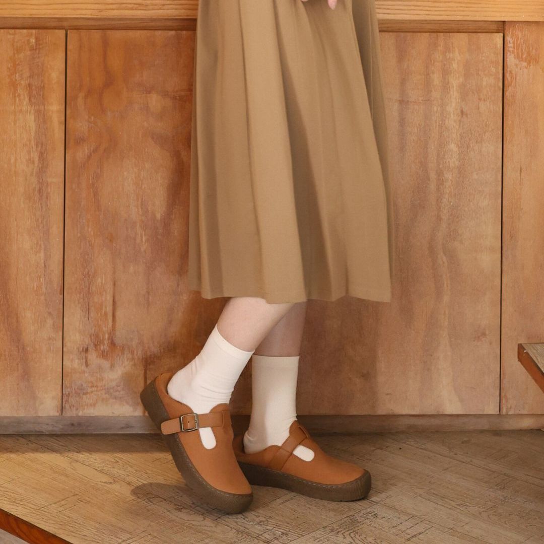 木沐 - 日系勃肯鞋 卡其棕(真皮女鞋/乳膠鞋墊/久站不累)