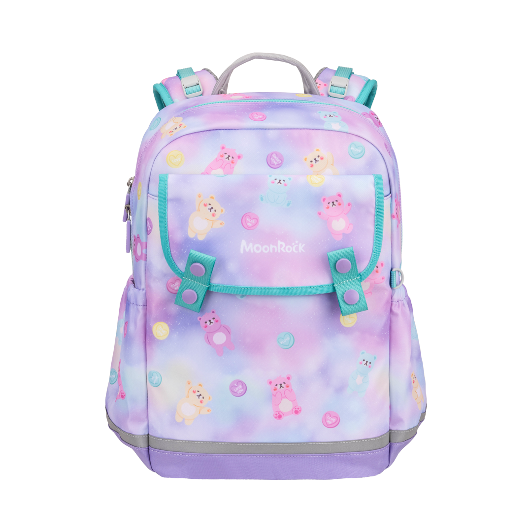 ASS100P 中低年級 可愛熊寶寶-淺紫色 護脊書包
