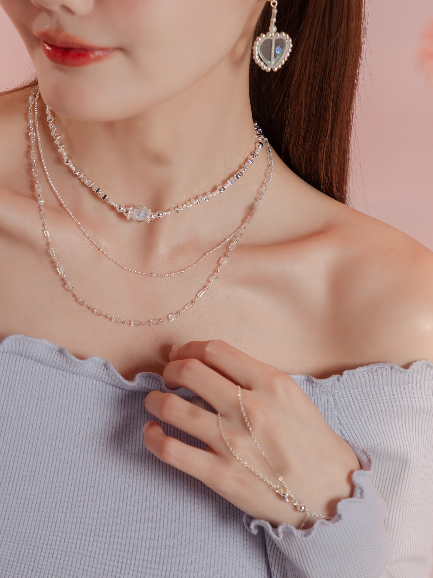 優雅芭蕾舞者。MUCHAT手作琉璃水晶層次項鍊