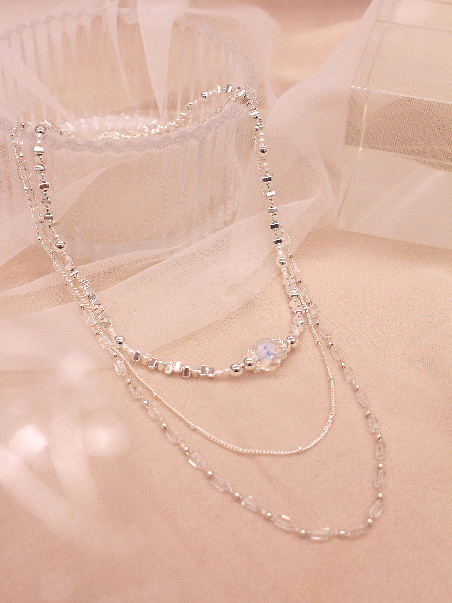 優雅芭蕾舞者。MUCHAT手作琉璃水晶層次項鍊