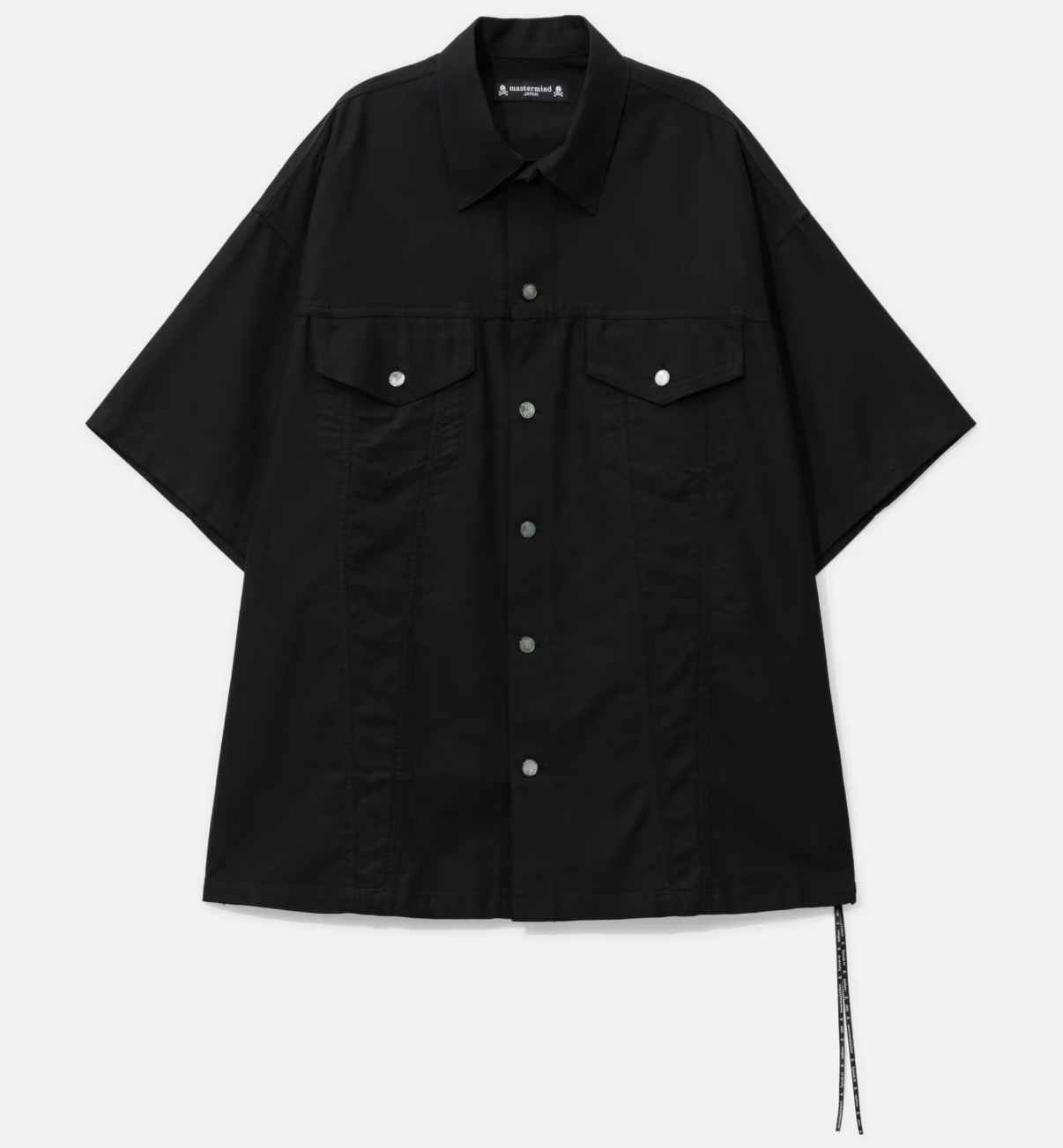 MASTERMIND JAPAN MMJ SHORT SLEEVE OXFORD SHIRT 骷髏 暗黑 襯衫-MJ25E14-SH025