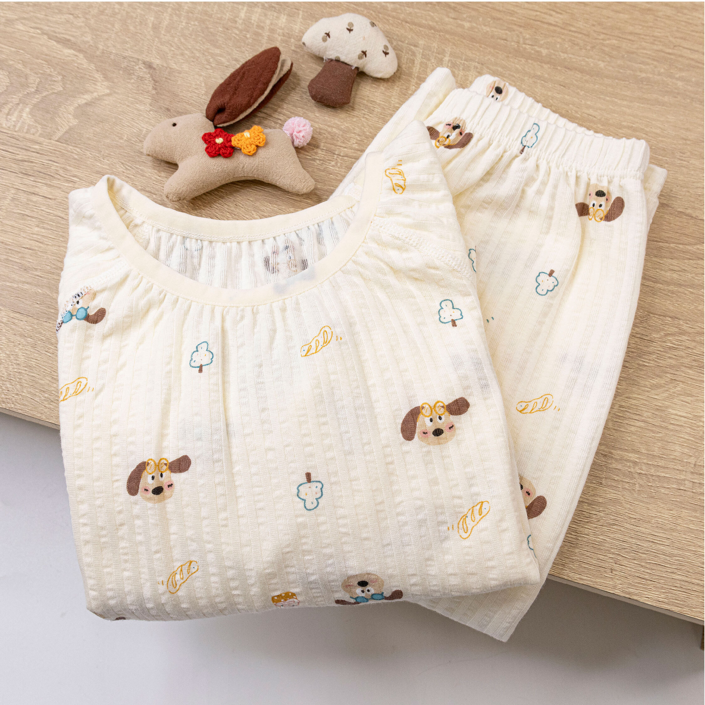 【JL0239】眼鏡狗狗去野餐棉質睡衣套裝