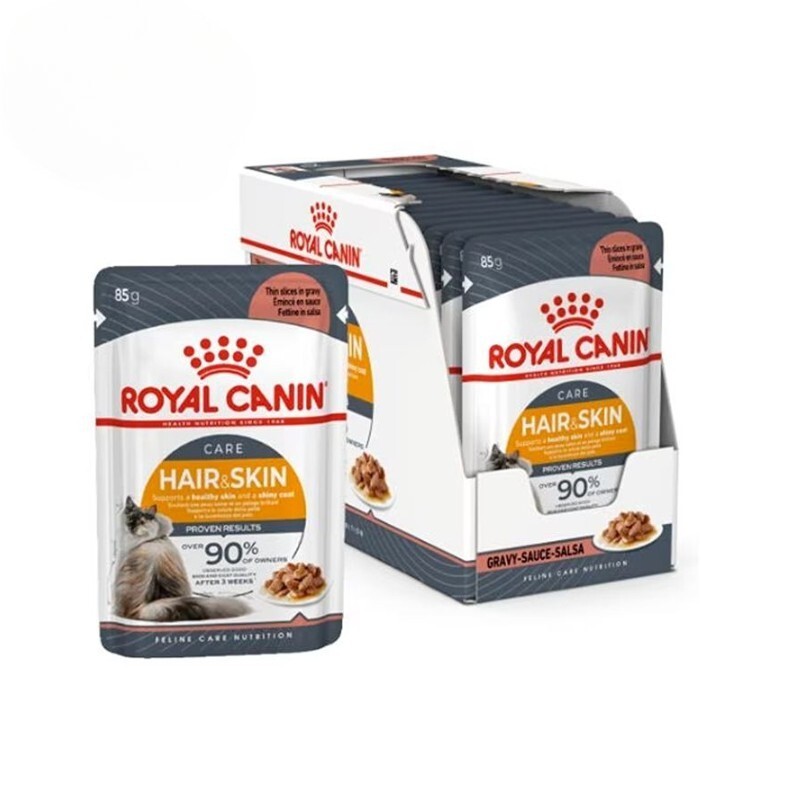 法國皇家 FCN 成貓亮毛及皮膚加護主食濕糧（肉汁）85G (原箱12包)