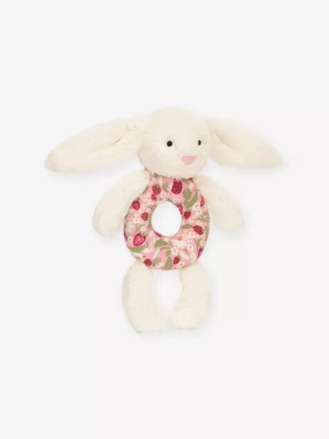 "英國代購" JELLYCAT 仿毛皮小花兔搖鈴毛絨玩具