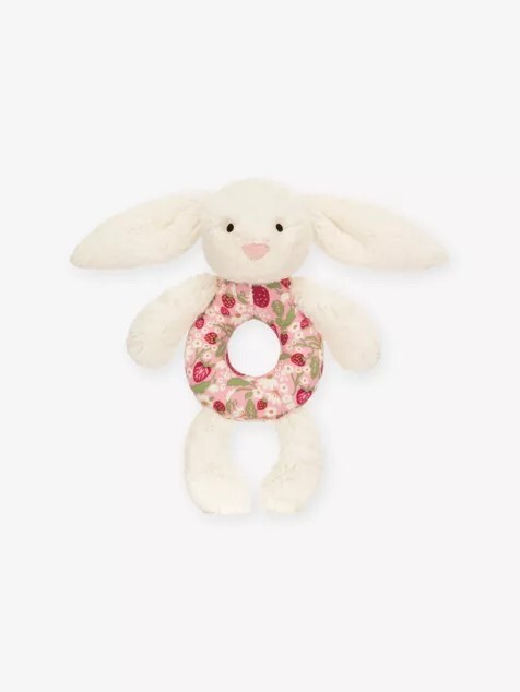 "英國代購" JELLYCAT 仿毛皮小花兔搖鈴毛絨玩具