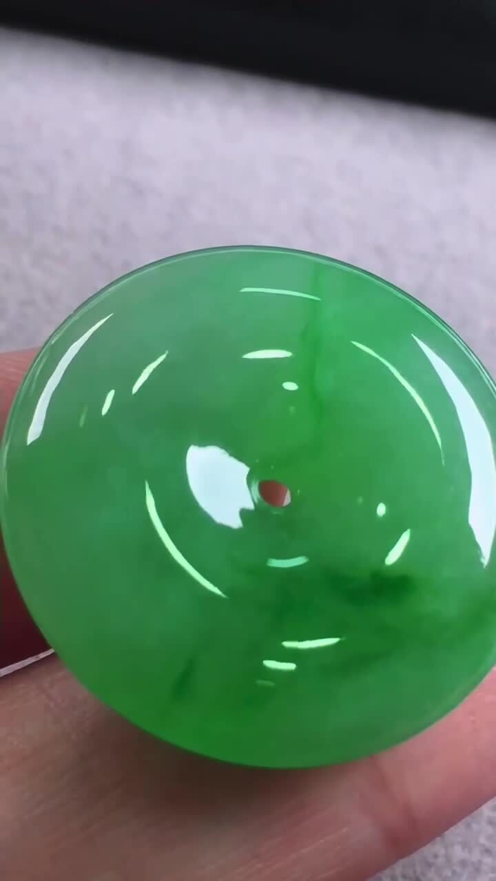 翡翠平安扣 (24.6mm直徑),天然翡翠A玉, 緬甸玉, Jade, Jadeite