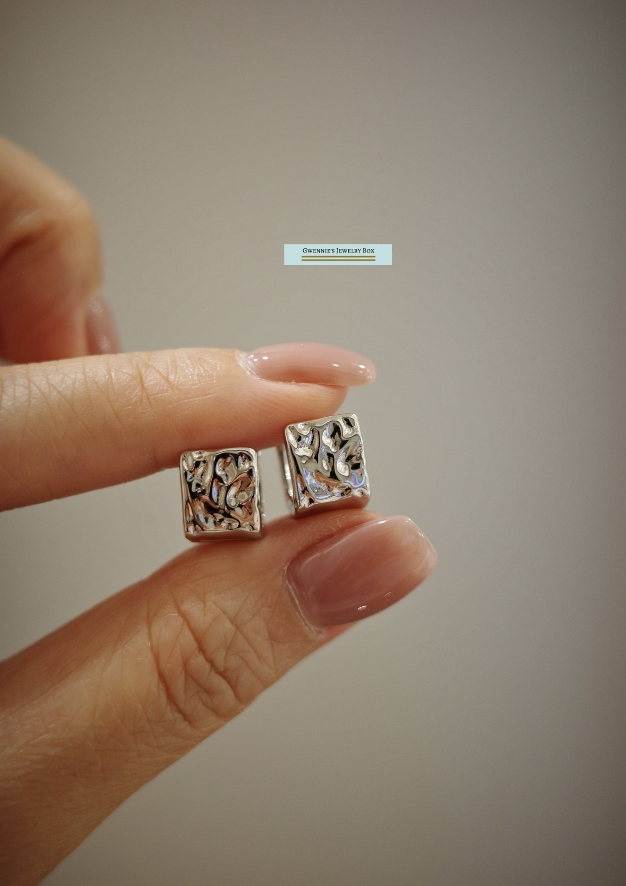 【流光方境】方形環狀耳釦