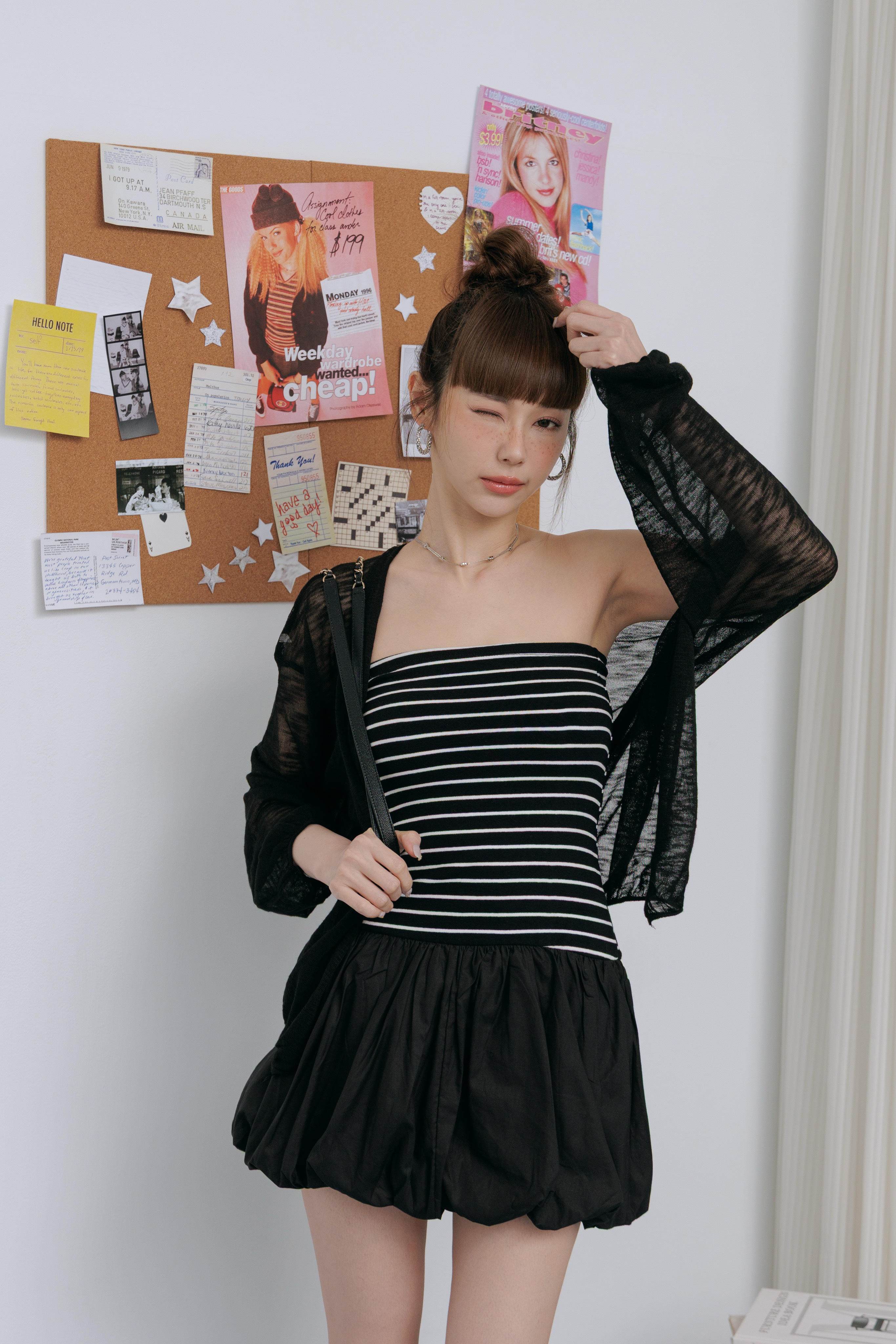 (現貨) 澎袖透視罩衫 I07