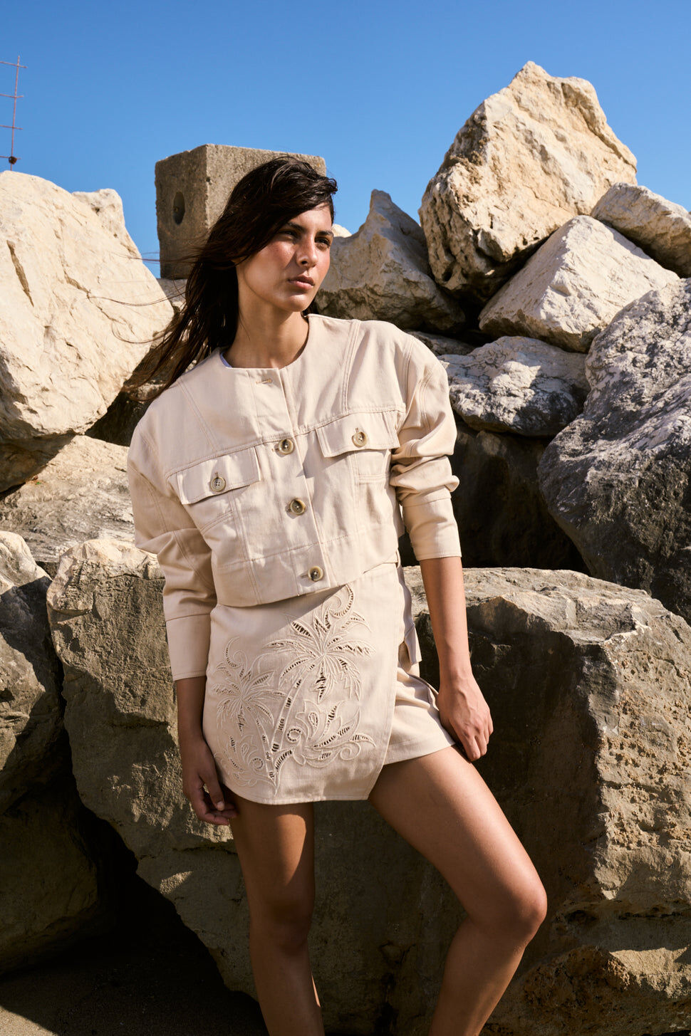 【Silvian Heach】雙口袋短版外套