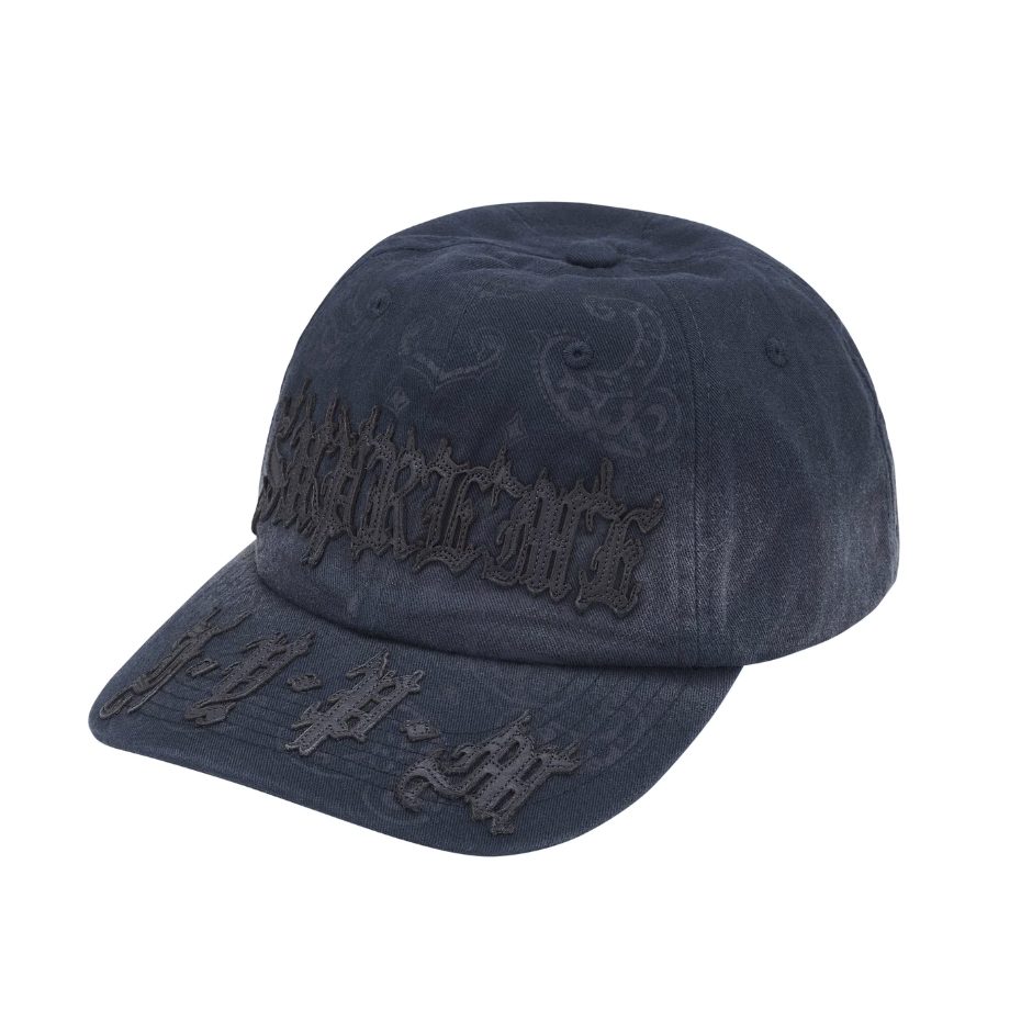 -(B05)-SUPREME LEATHER APPLIQUE 6-PANEL 變形蟲 水洗 皮製 LOGO 六分割帽 黑色/深藍/紅色/白色-SS25H118
