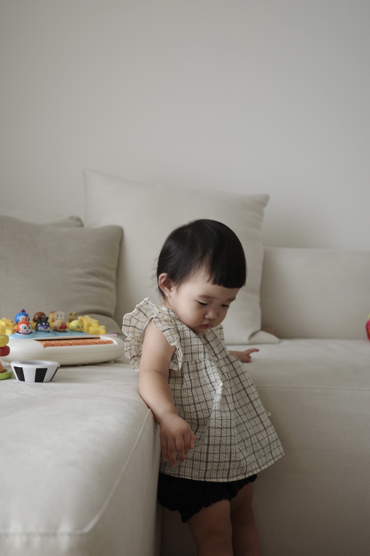 S(65-75cm)現貨｜簡約格紋南瓜褲套裝SET