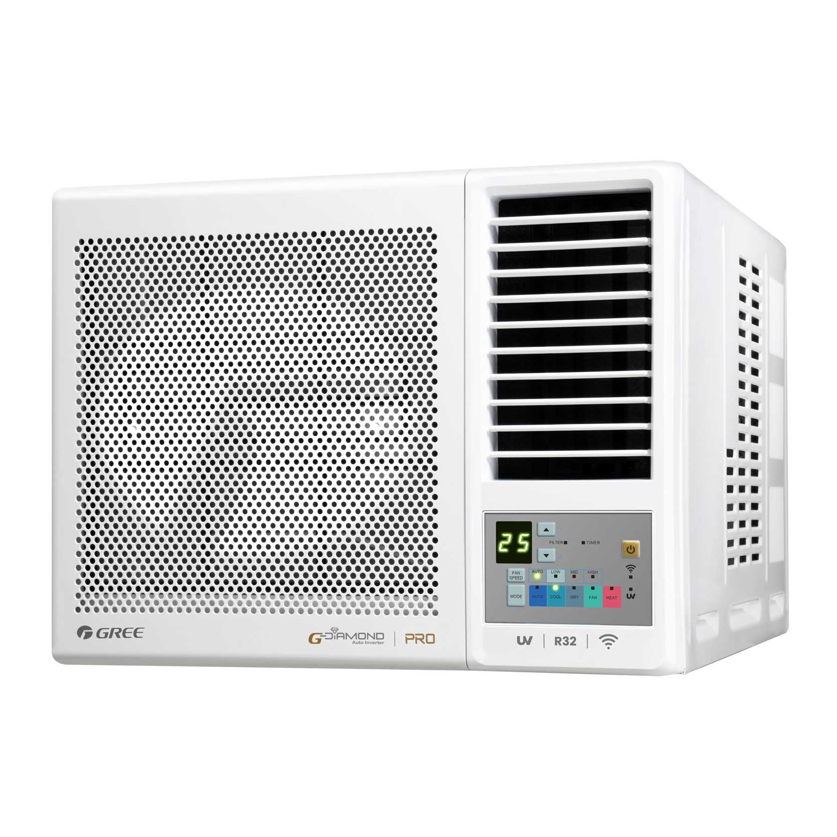 格力 Gree     GW-H09PZ‧1匹  R32 智能UV 變頻冷暖‧G-Panel 雙黑鑽‧無線搖控‧窗口式冷氣機‧香港行貨,原廠3年全機,永久壓縮機保養‧