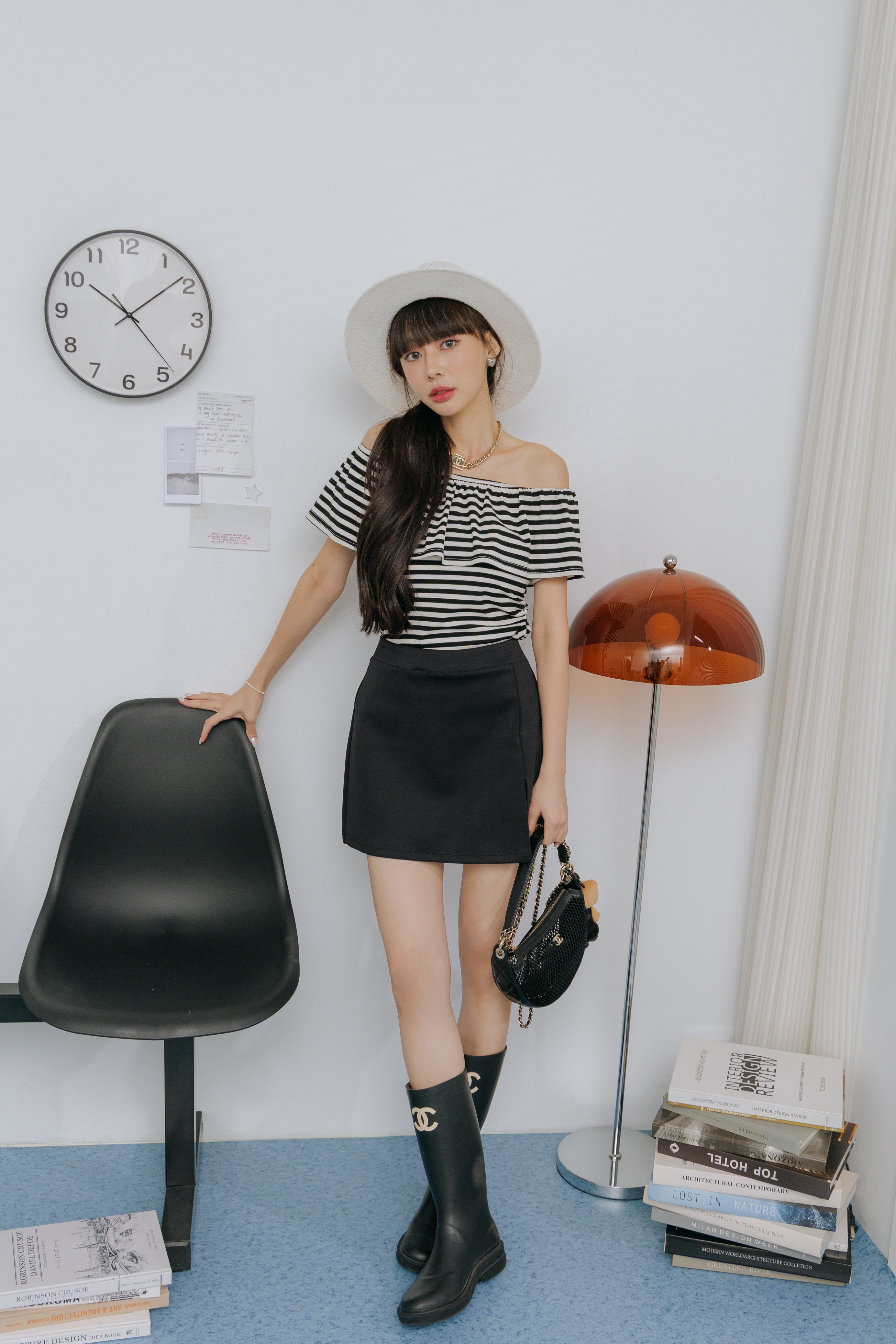 (現貨) 多way側抓皺荷葉上衣 I51