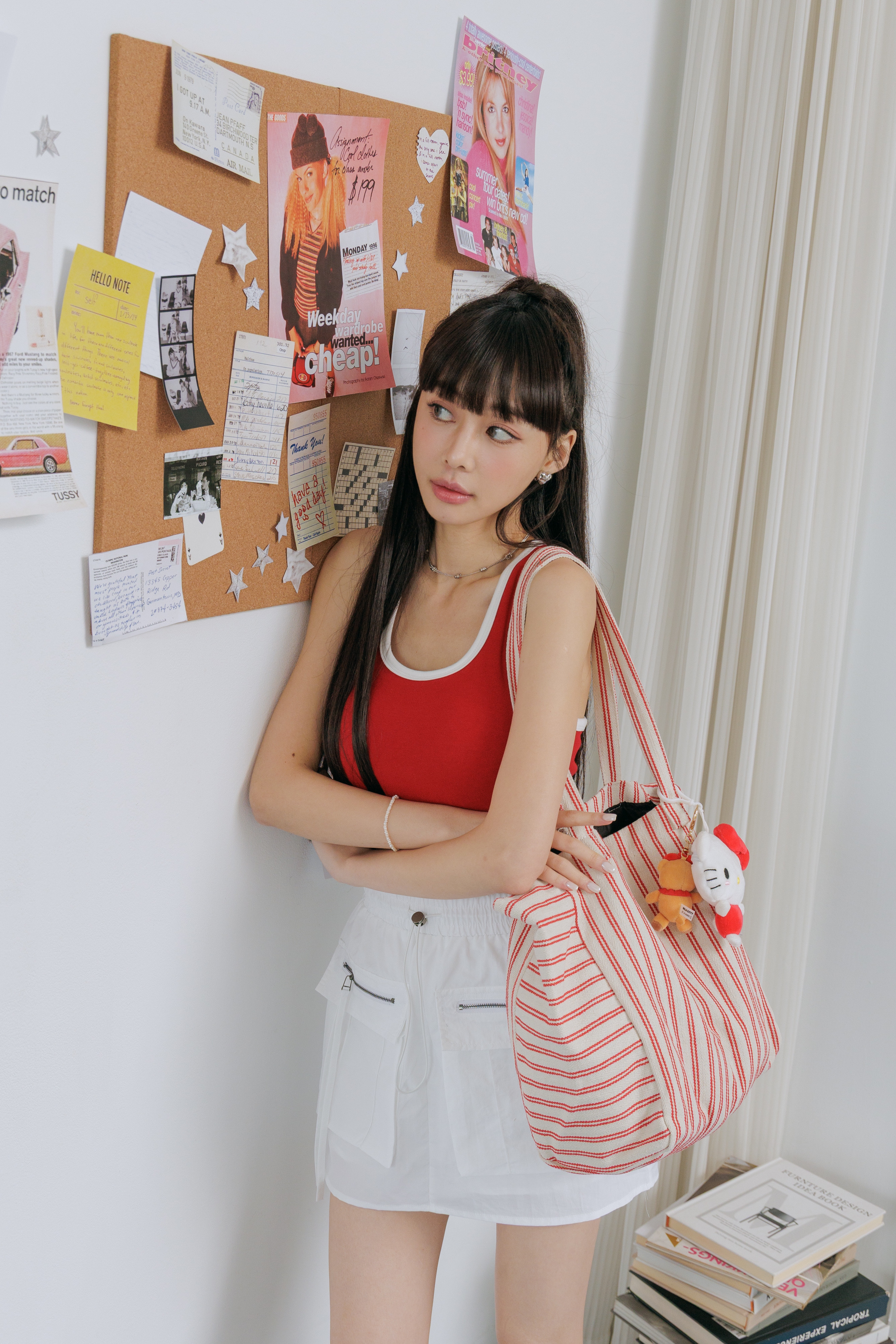 (現貨) 最實用條紋帆布包 I50 #不含掛飾#不含貓