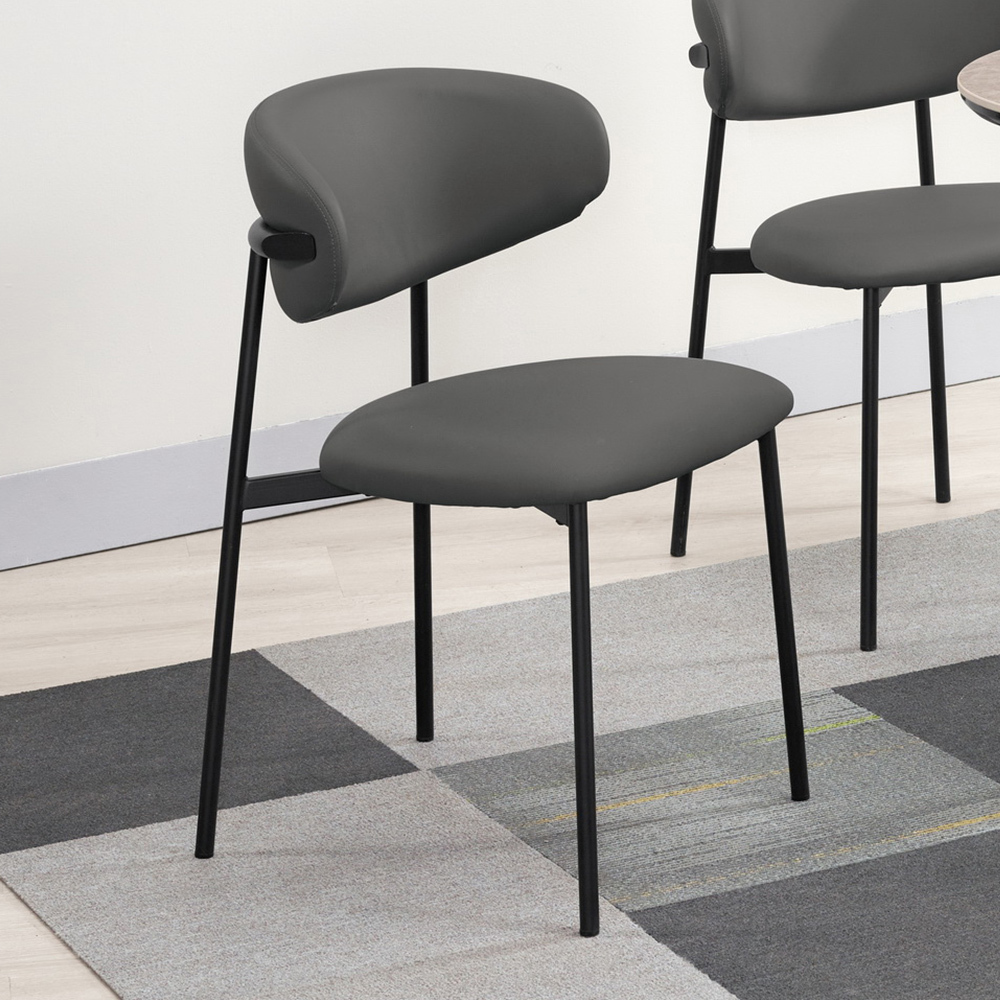 莫達工業風皮革餐椅/單椅/休閒椅/洽談椅/商業椅(兩色可選)