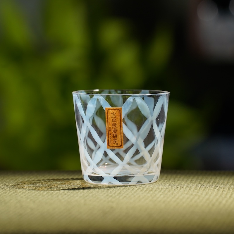 日本《廣田硝子》菱格豬口杯