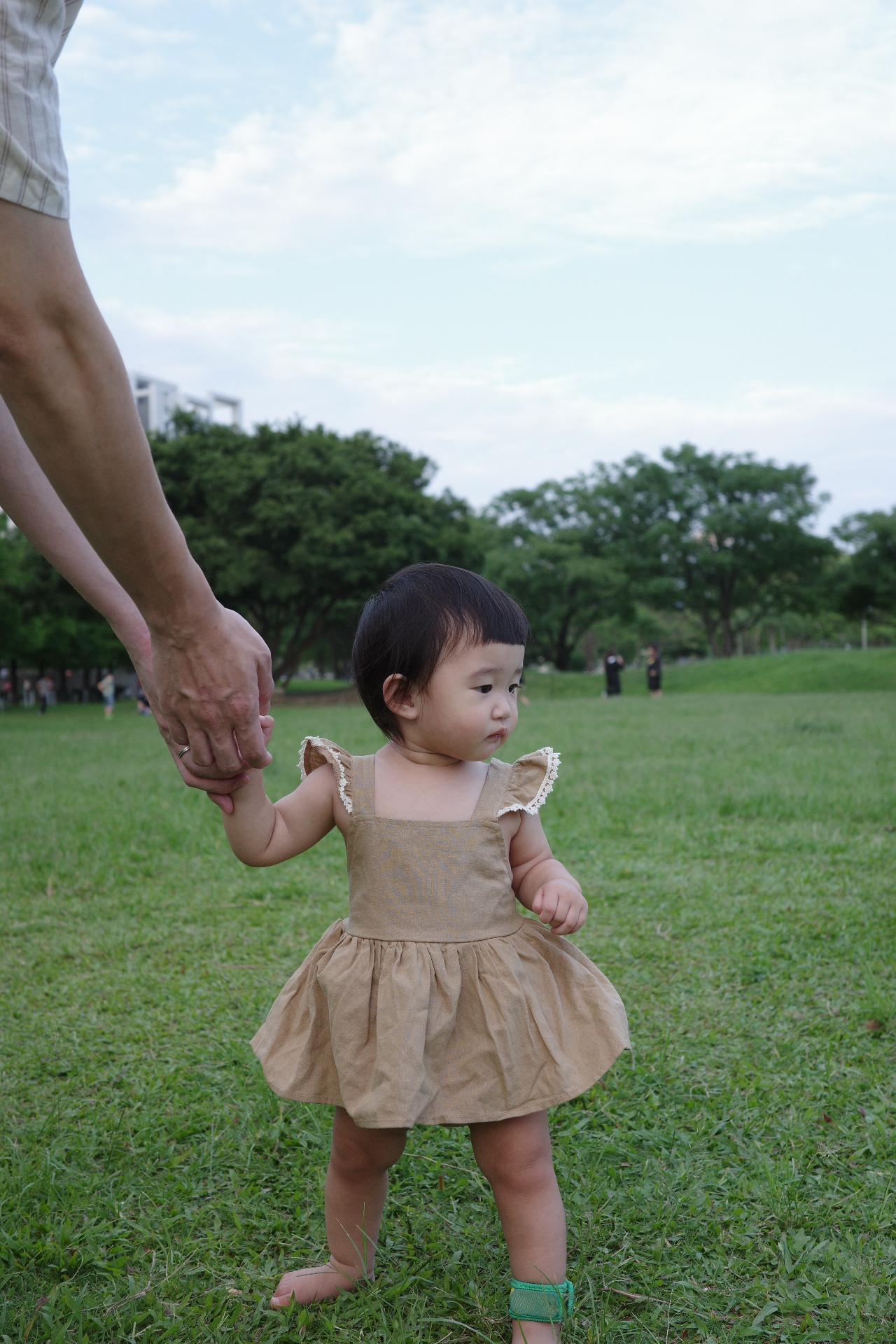 棕咖S(65-75cm)現貨｜棉麻飛袖綁帶包屁衣