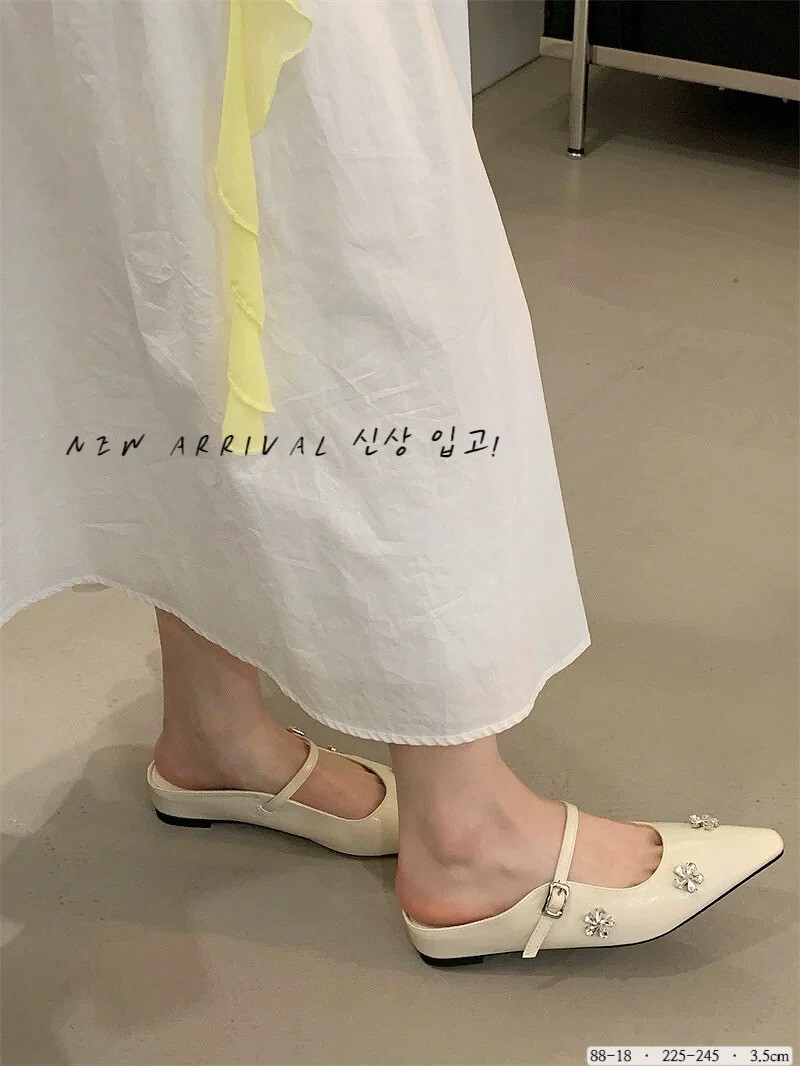 H88-18韓國清新花鑽瑪麗珍半拖