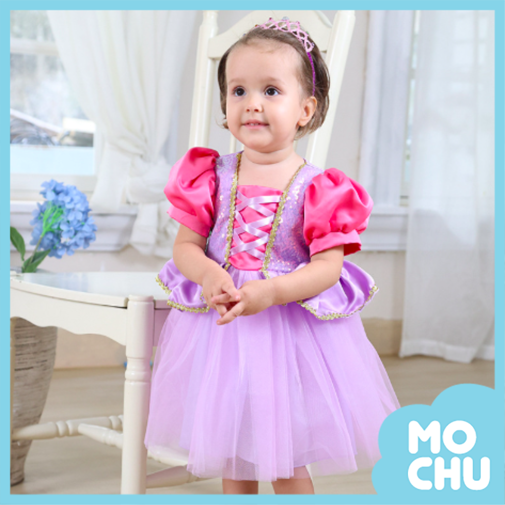 亮片背心澎澎袖公主洋裝