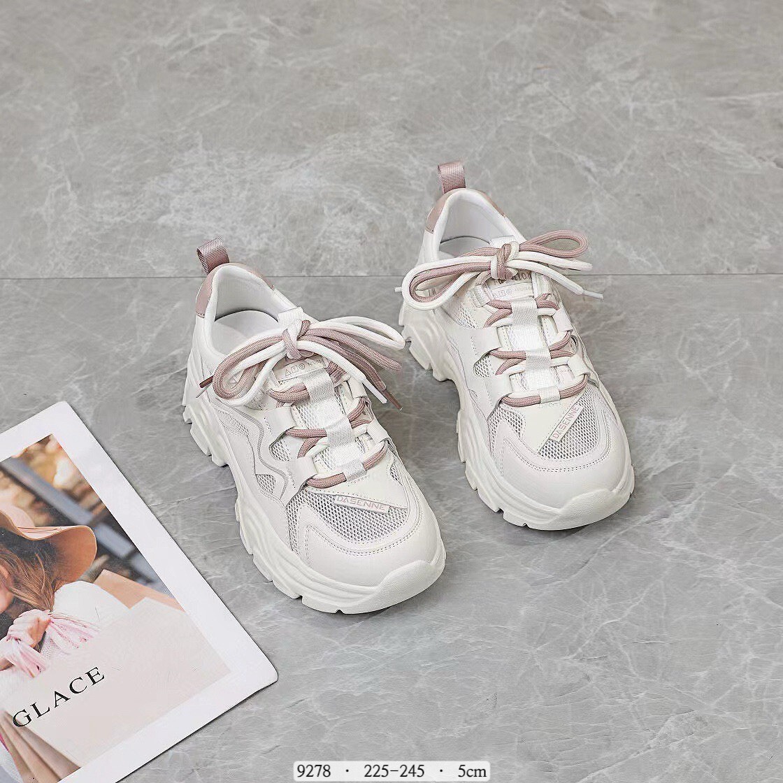 9278韓國真皮微光流線厚底球鞋