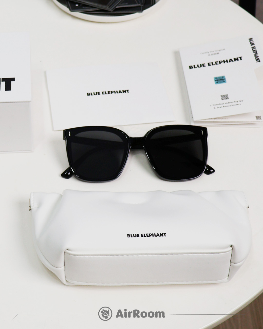 韓國 BLUE ELEPHANT VAINT 太陽眼鏡 韓國 眼鏡 鏡框 附盒 皮革 雲朵 眼鏡包 KPOP 藝人著用款 現貨