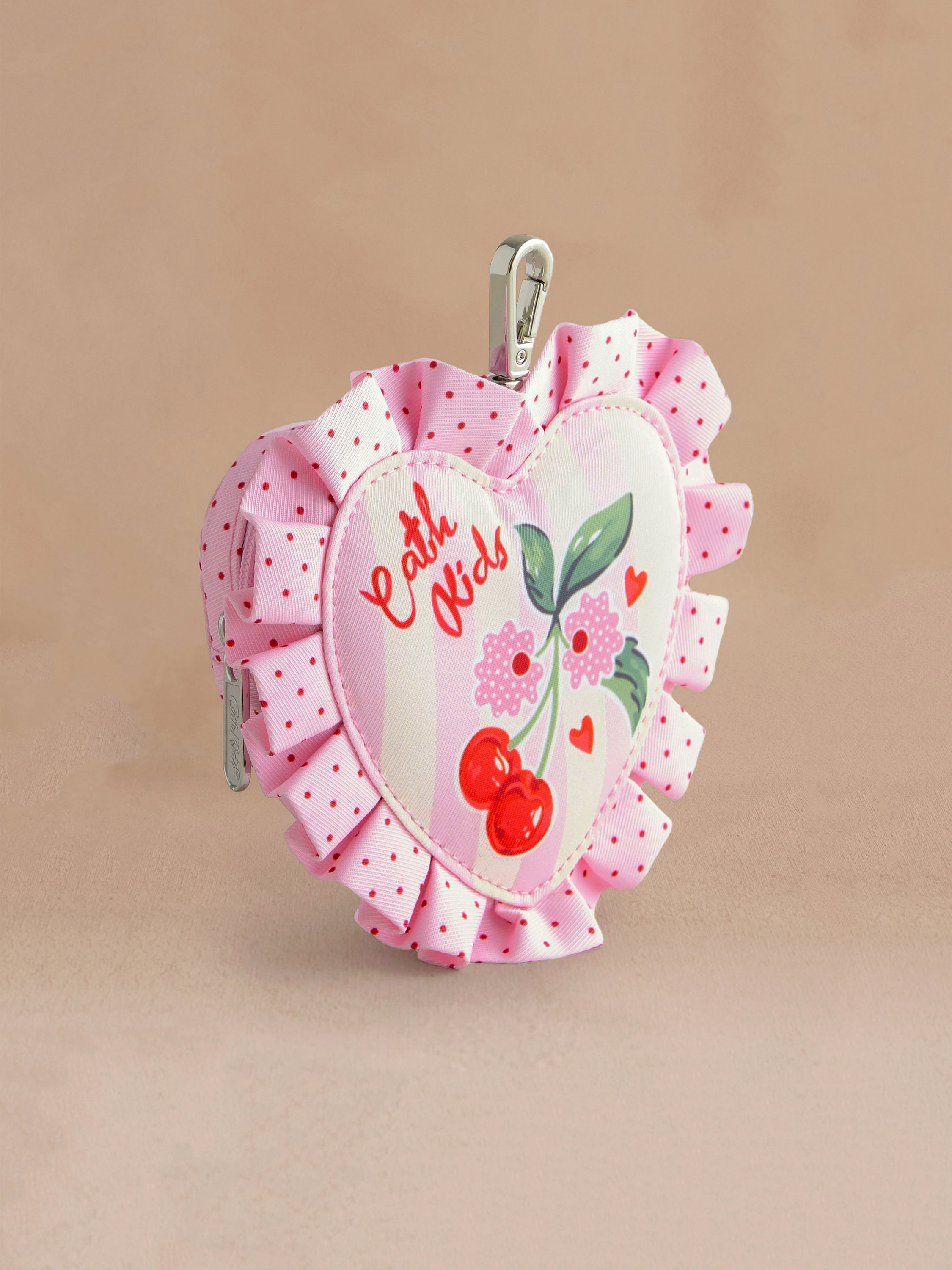 Cherry Stripe 花邊愛心造型兒童零錢包