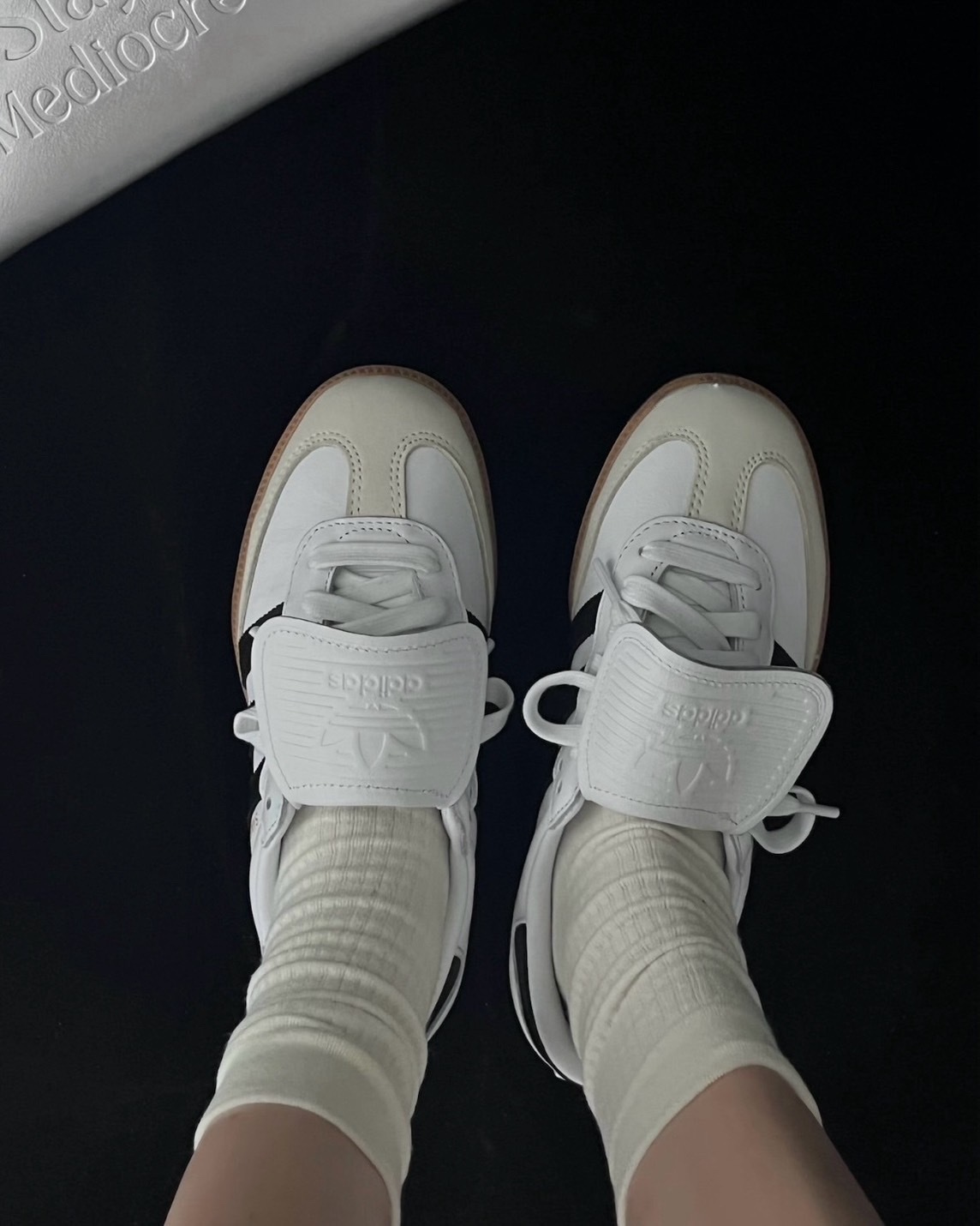 Adidas Samba LT 翻蓋 壓印鞋舌 焦糖底 德訓鞋 黑 白