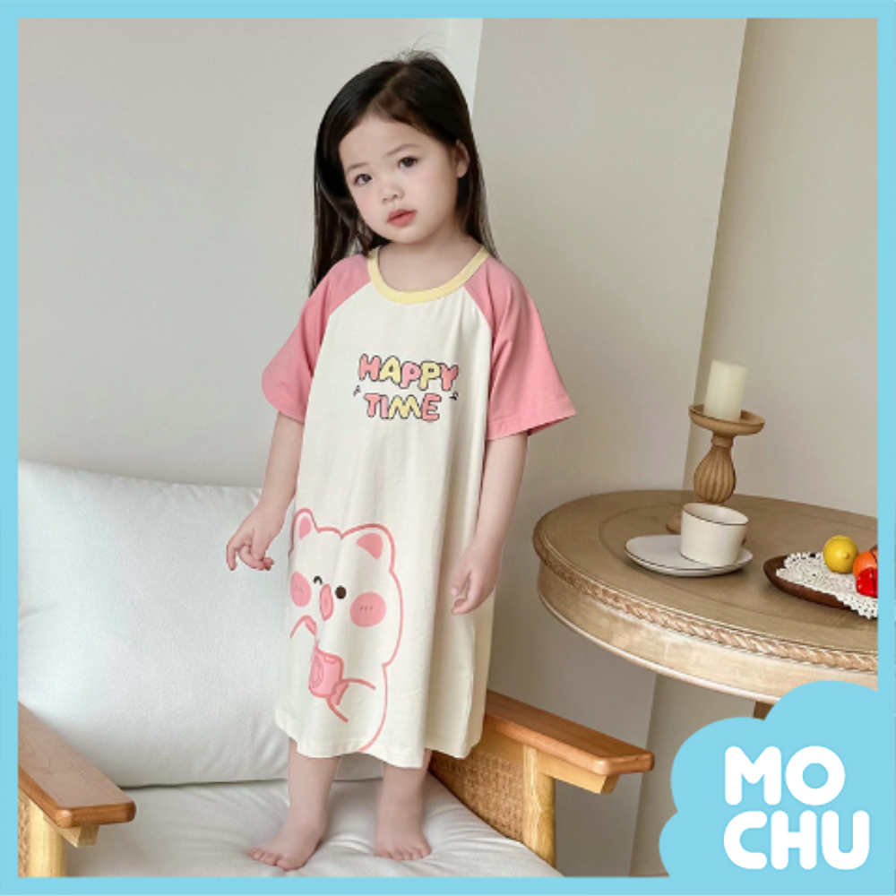 塔可豬短袖家居連身裙