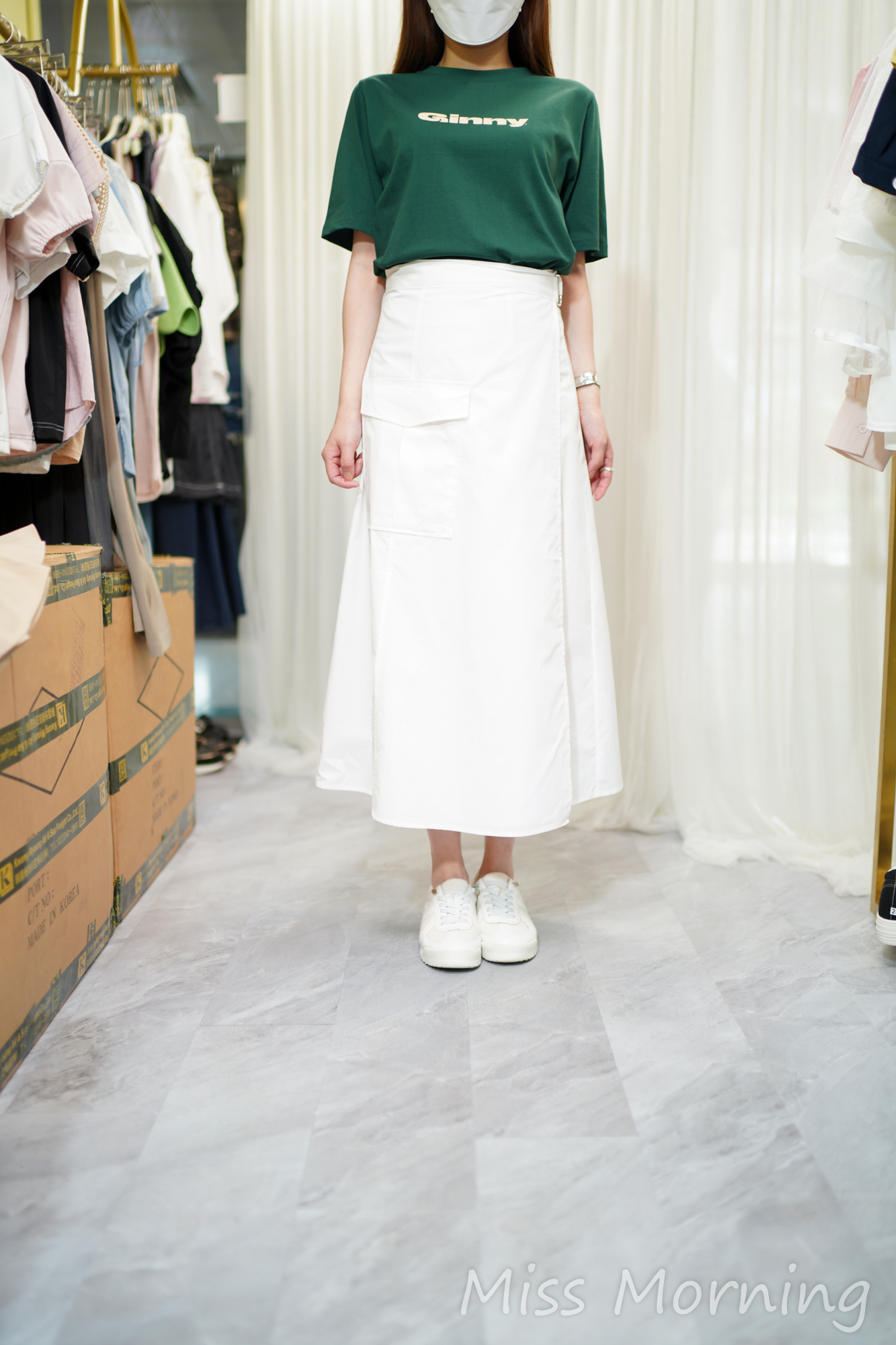 字母款靚色Tee(14629)&自己束鬆緊鄰家簡約裙(33966)