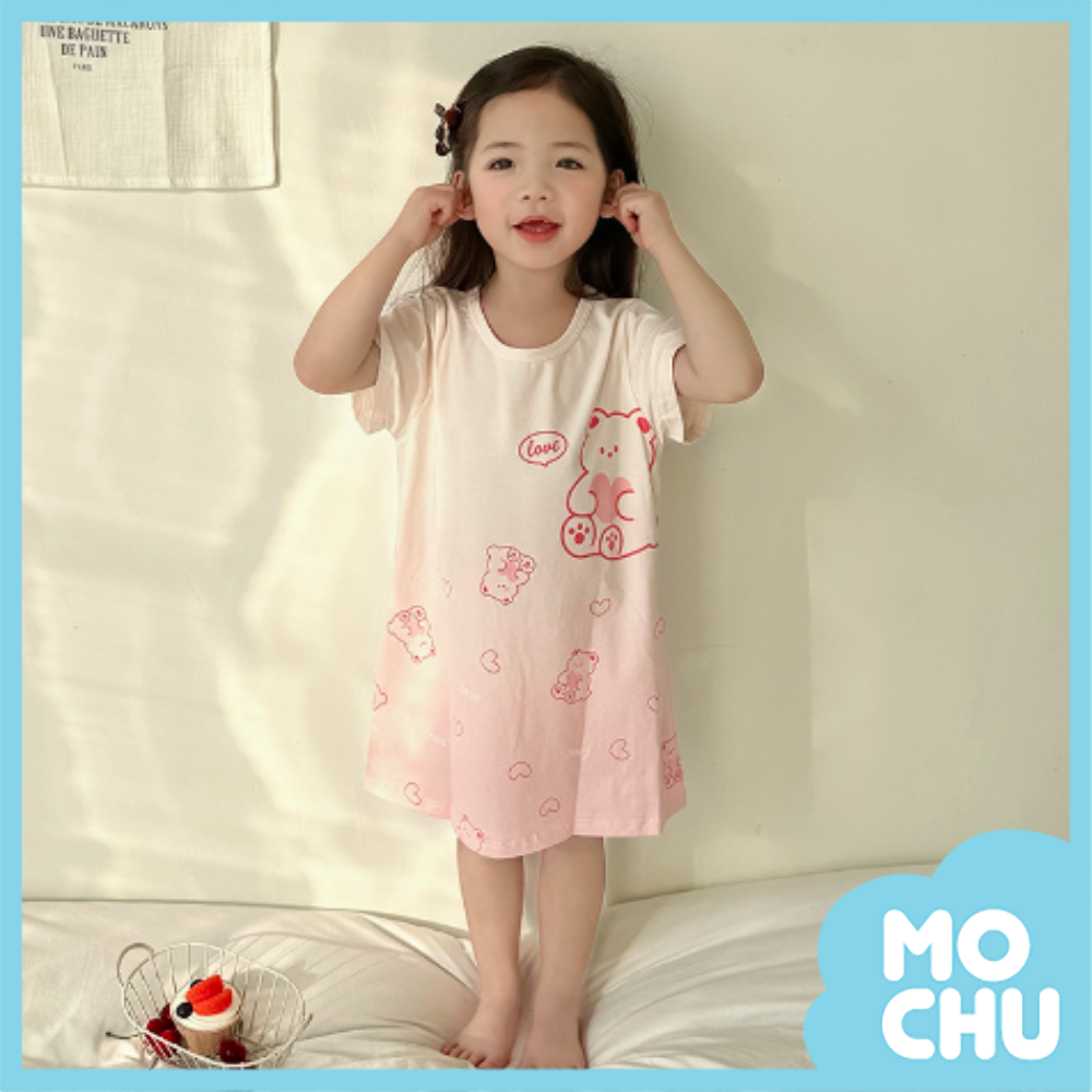 小粉熊短袖家居連身裙