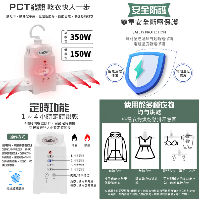 智能紫外線可定時烘衣烘鞋器（台灣110V電壓）