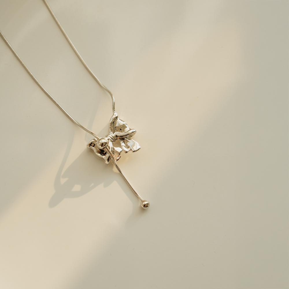 3D Bow Design Y Necklace【07040380】in stock+pre-order
