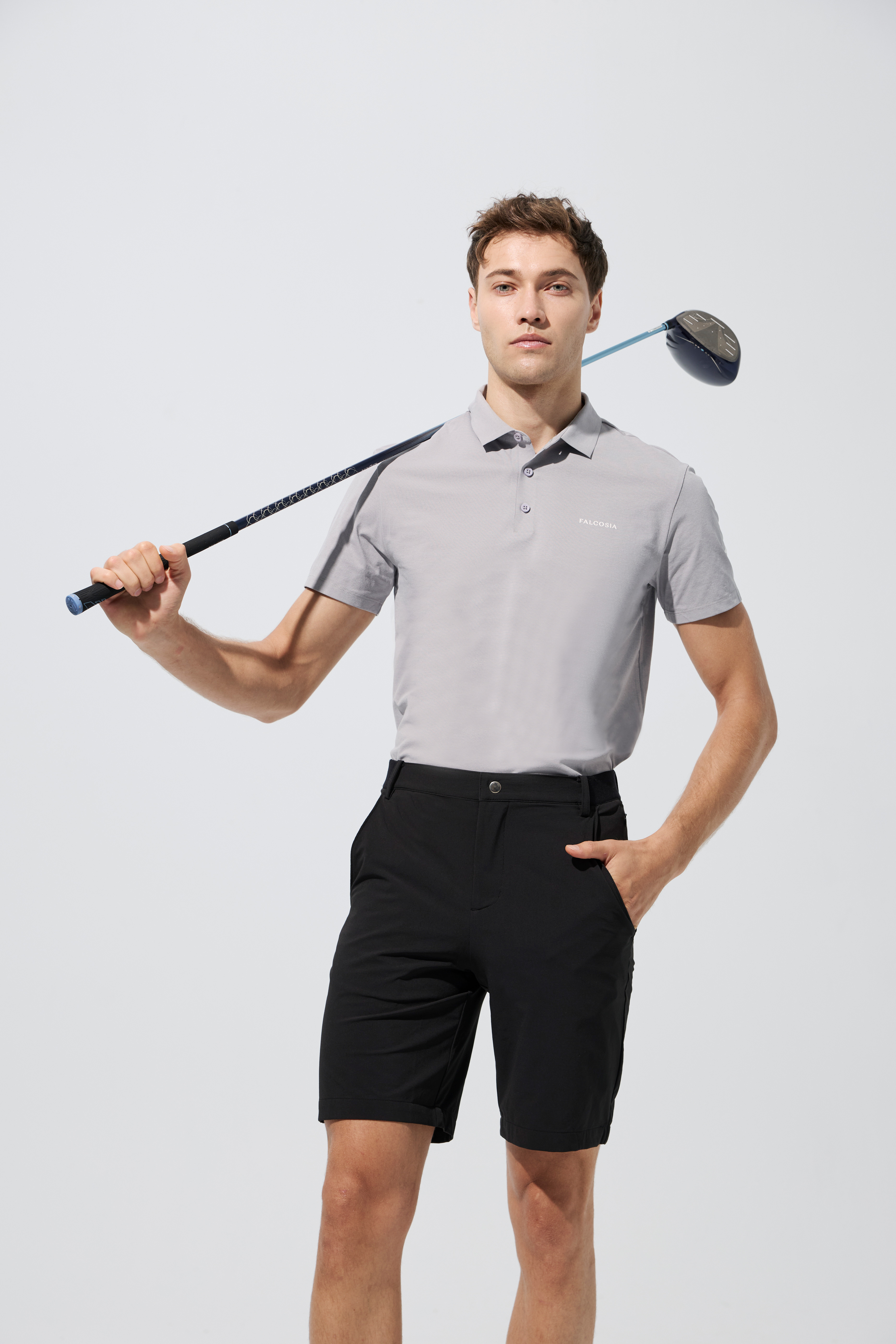 無痕速乾男士襯衫-雨滴灰