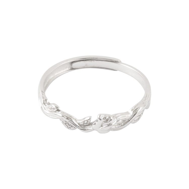 新品-純銀對戒，情侶戒指 纏綿柔軟的枝葉曲線；細語般綻放的浪漫心意（4053女款）