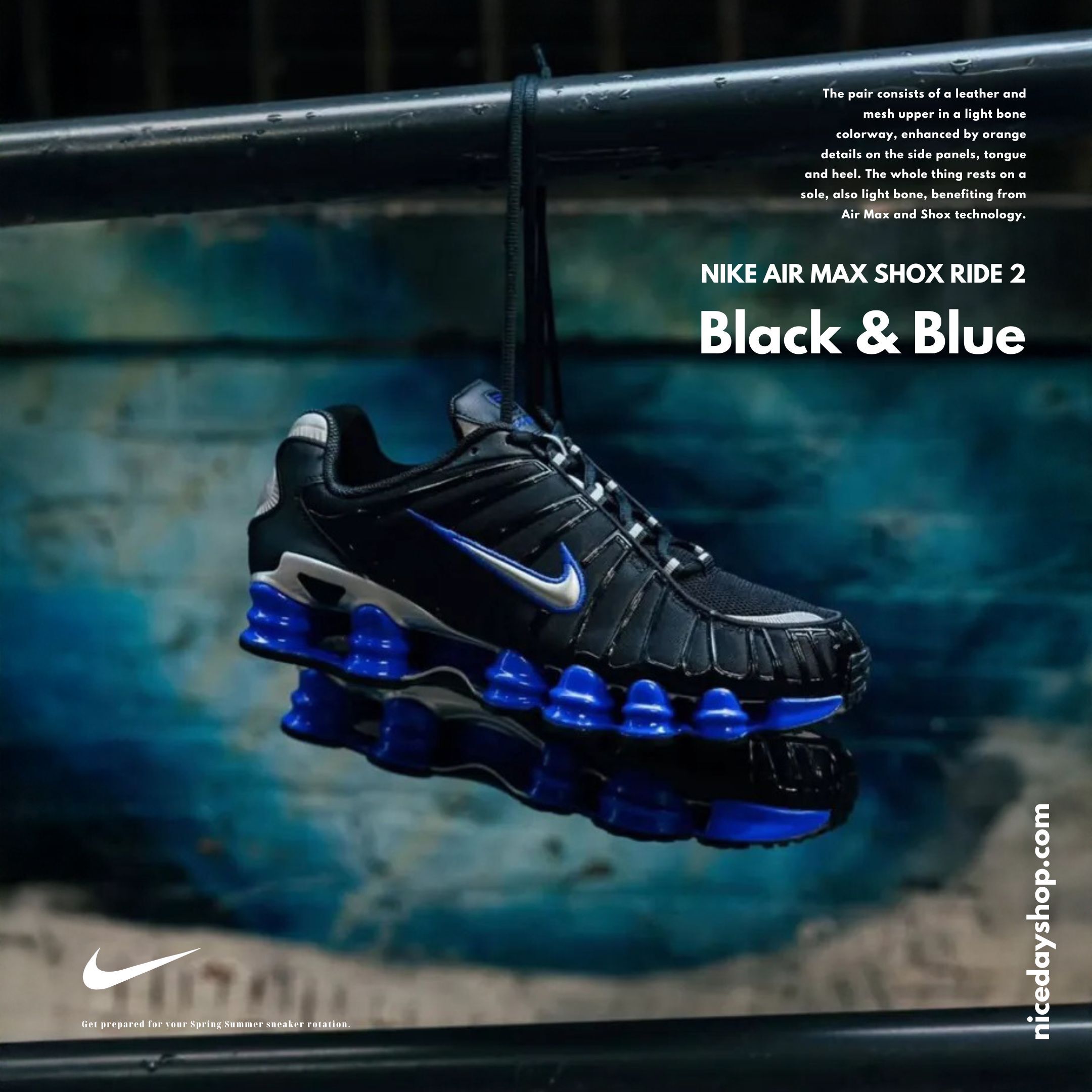 NICEDAY 代購 Nike Shox TL Black Racer Blue 黑藍 藍 彈簧 彈力 避震 復古 CN0151-004