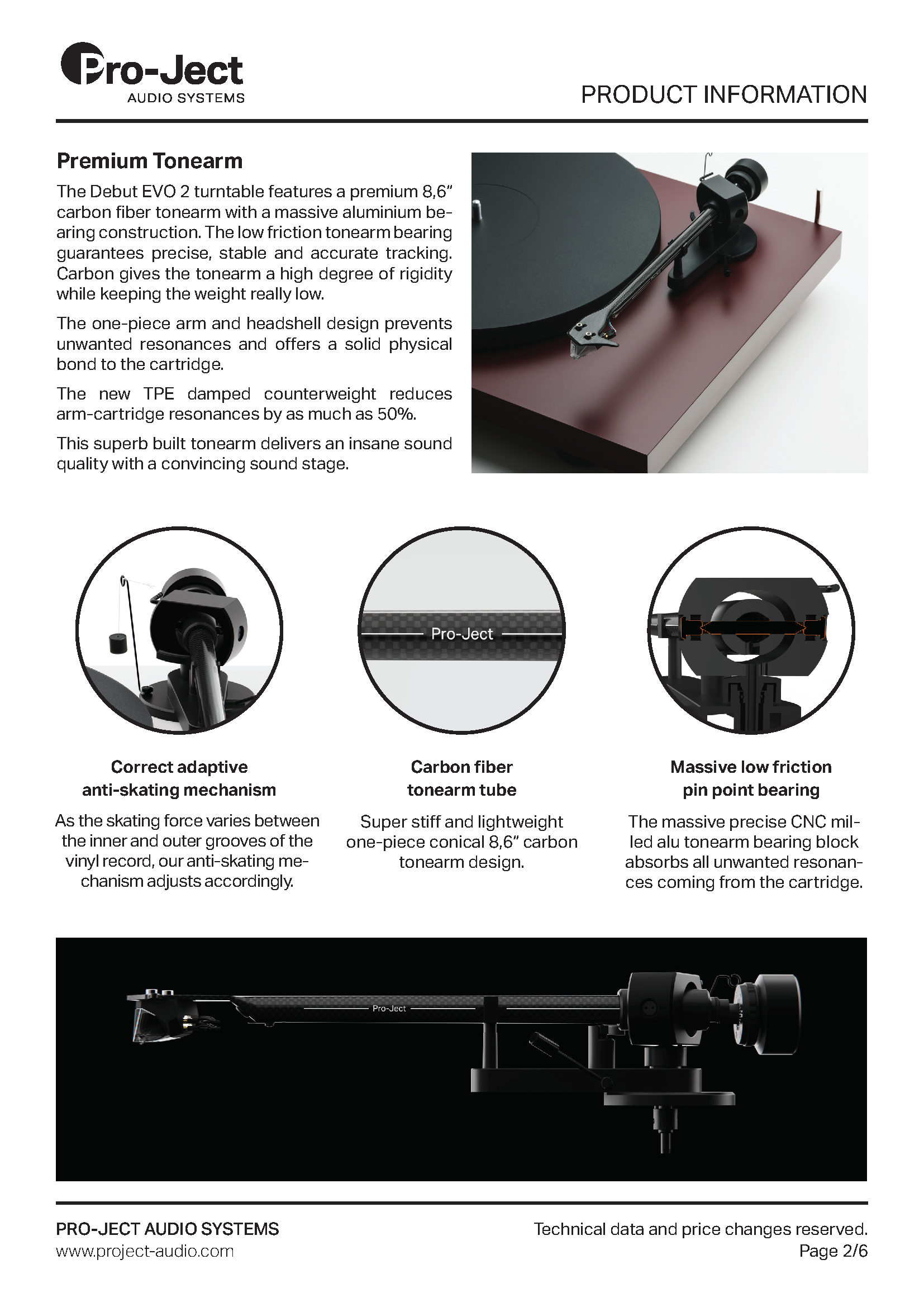 Pro-Ject Debut EVO 2 Turntable Product Brochure 2