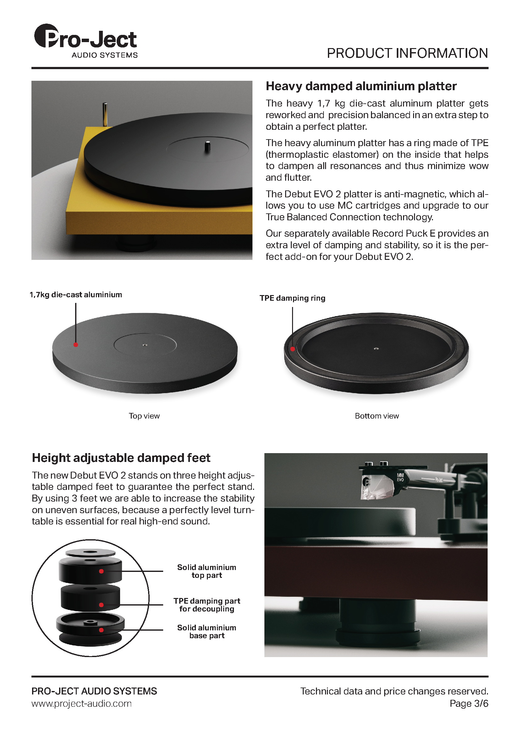 Pro-Ject Debut EVO 2 Turntable Product Brochure 3