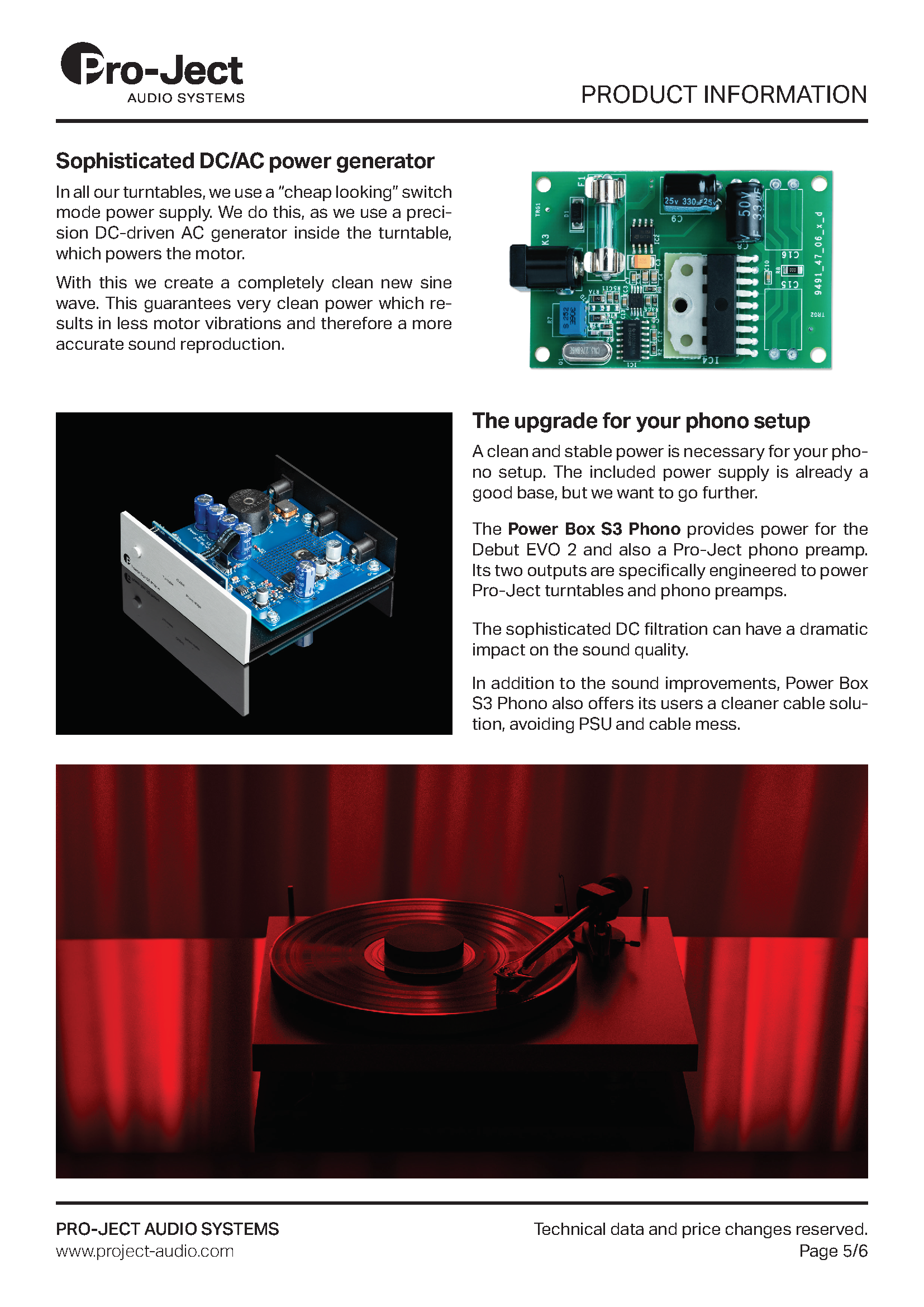 Pro-Ject Debut EVO 2 Turntable Product Brochure 5