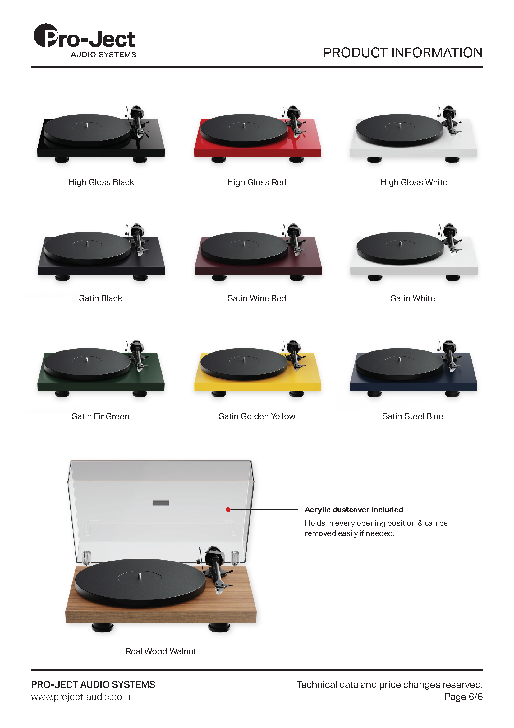 Pro-Ject Debut EVO 2 Turntable Product Brochure 6