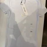 [S] CALVIN KLEIN WHITE COTTON CONTOUR RIB CREWNECK SHORT SLEEVE T-SHIRT, SP40600183-40WJ217540 (SCK762)