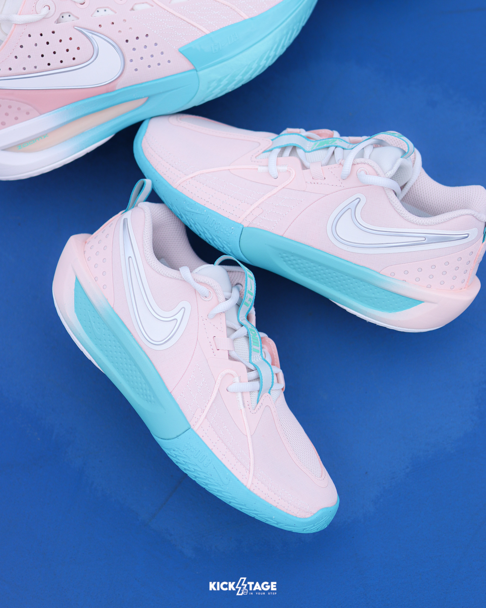 大童鞋 女鞋 Nike G.T. Cut 3 GS "Washed Coral & Dusty Cactus"  粉橘 珊瑚粉 粉紅 湖水藍 籃球鞋 【FD7033-602】GTCUT PINKS