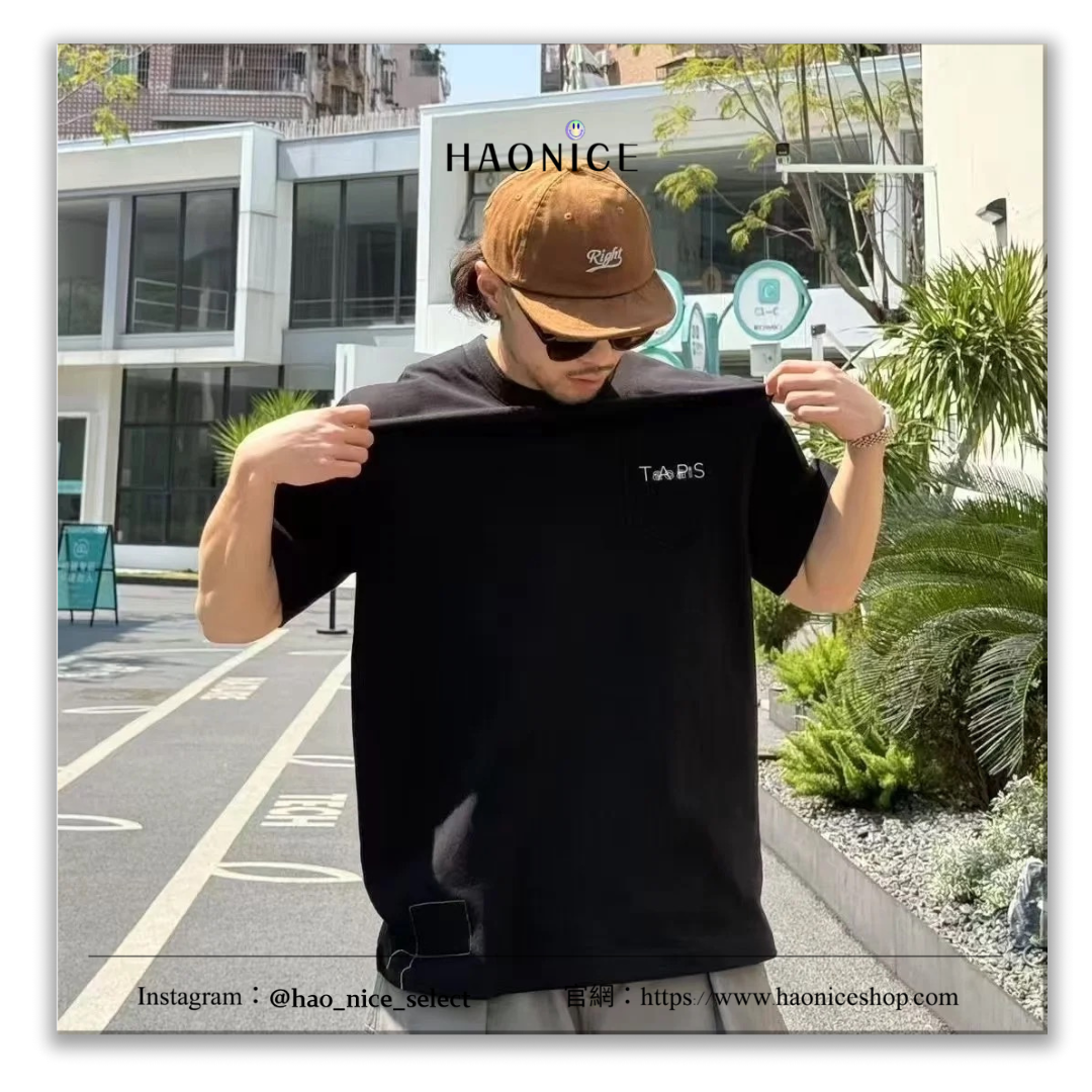 【HAO NICE 】日本🇯🇵潮流 WTAPS x SACAI 聯名款🔥Embroidery25SS 春夏新款 胸前口袋素色百搭短T