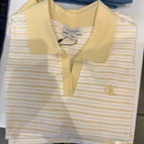 [S] CALVIN KLEIN SUNLIGHT STRIPE COTTON CONTOUR RIB POLO TEE, SP47606474-47AB206740 (SCK765)