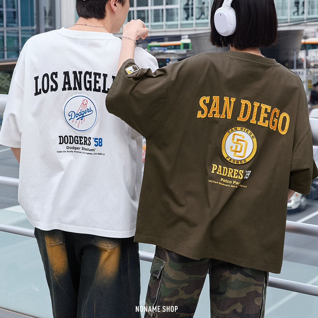 MLB 美國職棒 大聯盟 背後標誌 大廓形 寬鬆 短袖 五色 (男/女款)