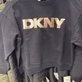 [S] DKNY BLACK LT GOLD SEQUIN LOGO SWEATSHIRT, DJ4T1254-ZR2 (SD1440)