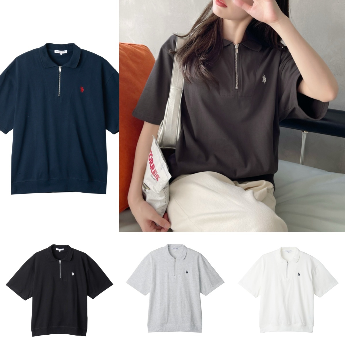 限時特價預購┃ U.S. POLO ASSN. 半拉鍊 短袖 POLO衫